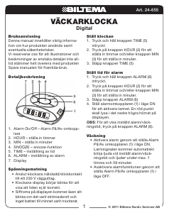 Bruksanvisning Biltema 24-655 Klokkeradio