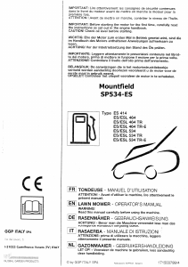 Handleiding Mountfield SP534ES Grasmaaier