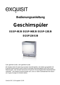 Bedienungsanleitung Exquisit EGSP130 E/B Geschirrspüler