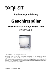 Bedienungsanleitung Exquisit EGSP9E Geschirrspüler