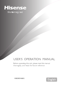 Handleiding Hisense RIB291F4AW1 Koel-vries combinatie