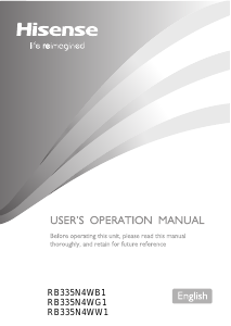 Handleiding Hisense RB335N4WW1 Koel-vries combinatie