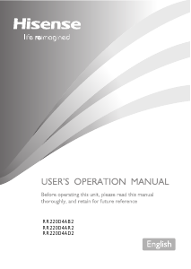 Handleiding Hisense RR220D4AR2 Koelkast