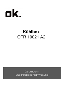 Bedienungsanleitung OK OFR 10021 A2 Kühlschrank