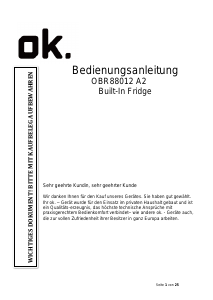 Bedienungsanleitung OK OBR 88012 A2 Kühlschrank
