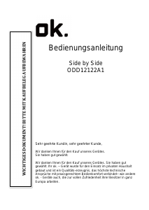 Bedienungsanleitung OK ODD 12122 A1 Kühl-gefrierkombination