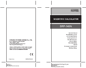 Manual Citizen SRP-145N Calculator