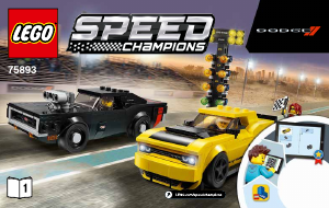 Brugsanvisning Lego set 75893 Speed Champions 2018 Dodge Challenger SRT Demon og 1970 Dodge Charger R/T
