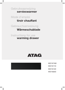 Manual ATAG WD1674M Warming Drawer