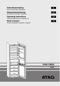 Handleiding ATAG KD80178BDN Koel-vries combinatie