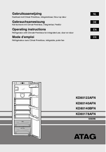 Manual ATAG KD80140BFN Refrigerator
