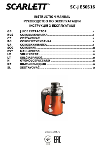 Manual Scarlett SC-JE50S16 Juicer