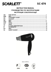 Rokasgrāmata Scarlett SC-074 Matu žāvētājs