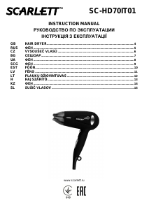 Manual Scarlett SC-HD70IT01 Hair Dryer