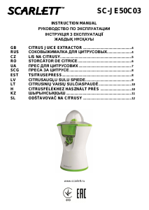 Manual Scarlett SC-JE50C03 Citrus Juicer