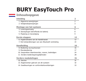 Handleiding BURY EasyTouch Pro Carkit