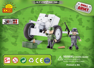 Kullanım kılavuzu Cobi set 2180 Small Army WWII Pak 36 3.7cm