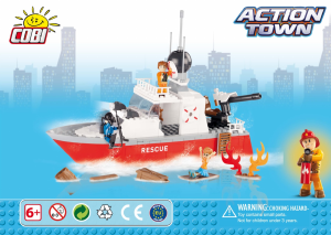 Handleiding Cobi set 1464 Action Town Brandweerboot