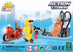 Handleiding Cobi set 1471 Action Town Brand bij het tankstatin