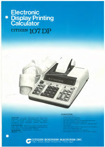 Manual Citizen 107DP Printing Calculator