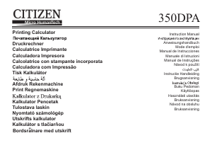 Käyttöohje Citizen 350DPA Nauhalaskin