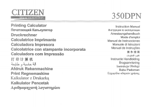 Manuale Citizen 350DPN Calcolatrice stampante