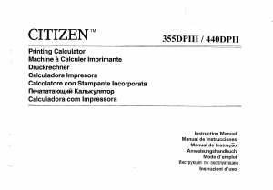 Handleiding Citizen 355DPIII Rekenmachine met telrol