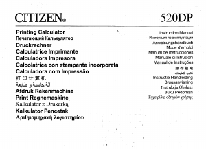 Bedienungsanleitung Citizen 520DP Druckende rechner