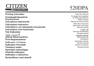 Mode d’emploi Citizen 520DPA Calculatrice imprimante