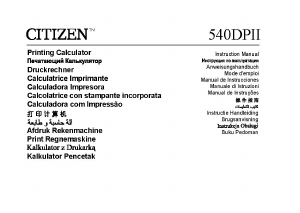 Mode d’emploi Citizen 540DPII Calculatrice imprimante