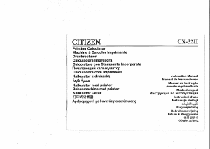 Manual Citizen CX-32II Printing Calculator