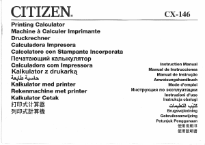 Manual Citizen CX-146 Printing Calculator