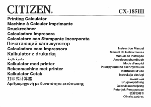 Handleiding Citizen CX-185III Rekenmachine met telrol