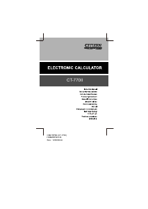 Manuale Citizen CT-770II Calcolatrice