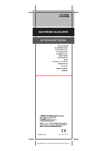 Mode d’emploi Citizen MT-850AII Calculatrice