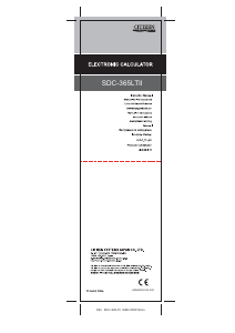 Руководство Citizen SDC-365LTII Калькулятор