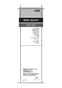 Mode d’emploi Citizen SDC-740II Calculatrice