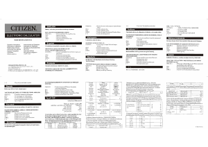 Manuale Citizen SDC-810II Calcolatrice