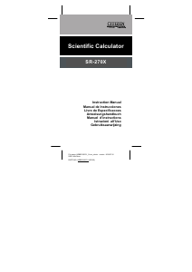 Mode d’emploi Citizen SR-270X Calculatrice