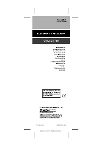 Manual Citizen VC-470TIV Calculator