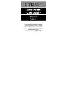 Manuale Citizen W11-S Calcolatrice