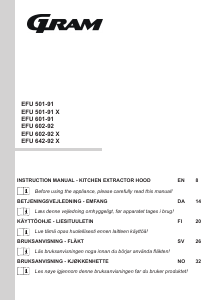 Bruksanvisning Gram EFU 642-92 X Kjøkkenvifte