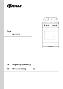 Bruksanvisning Gram CC 55550 Komfyr