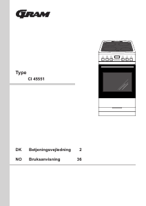 Bruksanvisning Gram CI 45551 Komfyr