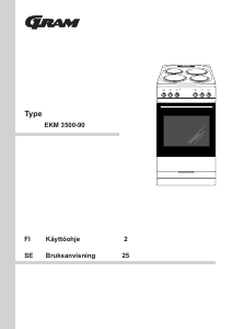 Käyttöohje Gram EKM 3500-90 Liesi