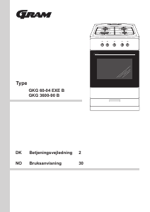 Bruksanvisning Gram GKG 3600-90 B Komfyr