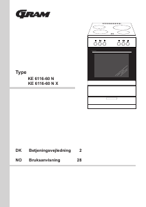 Brugsanvisning Gram KE 6116-60 N X Komfur