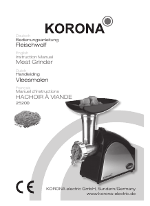 Handleiding Korona 25200 Vleesmolen