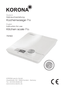 Manual Korona 76160 Pia Kitchen Scale