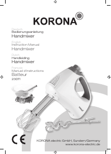 Mode d’emploi Korona 23011 Batteur à main
